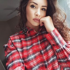 Topshop Embellished Black Red Shirt